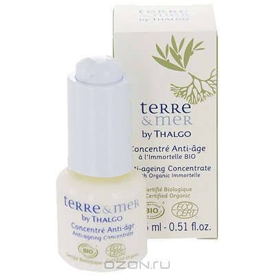 Анти-возрастной концентрат для лица "Terre & Mer by Thalgo", с маслом органического бессмертника, 15 м