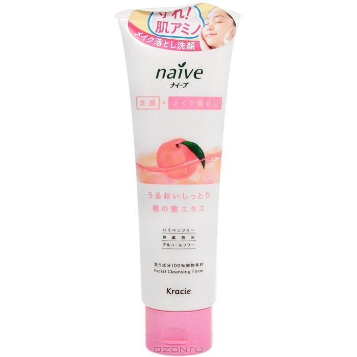 Пенка Kracie "Naive" для умывания и снятия макияжа, для нормальной и жирной кожи, 190 г