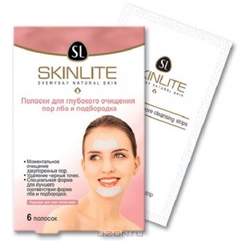 Полоски "Skinlite" для глубокого очищения пор лба и подбородка, 6 шт