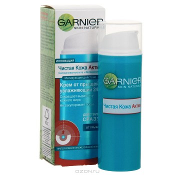 Крем Garnier "Чистая кожа Актив" от прыщей, увлажняющий, 50 мл