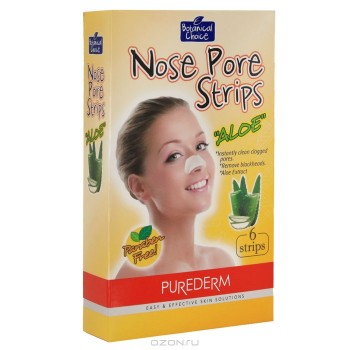 Полоски для носа Purederm "Алоэ", очищающие, 6 шт